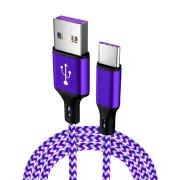 5A Type C Nylon Braided Fasting Charging Data Cable For Xiaomi Mi8 Mi9 HUAWEI P20 P30 S9 Note S10 S10+ PURPLE COLOR