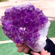 2.81LB Natural Amethyst geode quartz cluster crystal specimen Healing