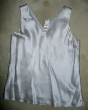 NWT TALBOTS Pearl Gray Silk Blend Shell Top Blouse 4