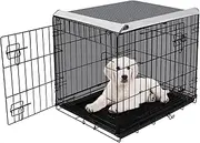 Pet Prime Dog Crate Cover for Wire Cages 30 Inch Indoor Breathable Polyester Pet Kennel Cover Machine Wash & Dry Double Door (Cover Only)
