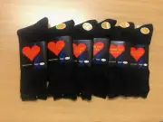 6 pairs Quality Cotton Loose Top diabetic sock Business healthy blood flow Black