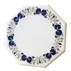 15" Marble Corner Side Table Top Pietra Dura Handmade Inlay Art Work Decor