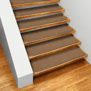 Set of 15 SKID-RESISTANT Carpet Stair Treads TOFFEE BROWN runner rugs