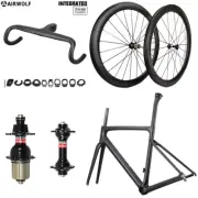 AIRWOLF T1100 Carbon Road Bike Frame Wheelset 700*25c Racing Bicycle Ultralight