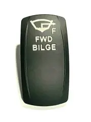 Carling Forward Bilge White Lighted Rocker Switch Cover Black FWD