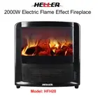 Heller 2000W LED Electric Indoor Fireplace Heater+Fire/Flame Effect+Timer-HFH20