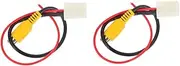 SWOOMEY 2pcs Rear View Camera Video Cable Adapter for Backup Reverse Camera Wire Easy Installation for Navigation System Replacement for Connection
