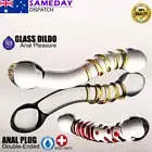 20cm Crystal Glass Dildo Dong Beads Butt Plug Anal Plug Thread Thruster Sex Toy