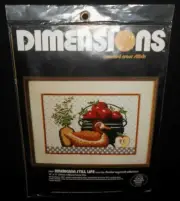 Vtg 1982 Dimensions Wysocki AMERICANA STILL LIFE Cross Stitch Kit American 3527