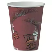 SOLO� Cup Company Bistro Design Hot Drink Cups, Paper, 8oz, Maroon, 500/Carton