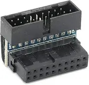 Richer-R 19 PIN Turn 90 Degree Turn Connector for Host Wiring Desktop Computer Accessories, USB3.0 High-Speed Signal Desktop Motherboard USB3.0 Socket 90 Degree Angled USB Socket Converter
