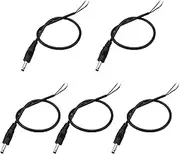 5Pcs 3.5 X 1.35mm DC Male Female Plug Jack Power Cable Connector Pigtail Wire Extended Line for CCTV Camera LED Strip Light(5 Male)