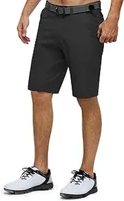 [33,000ft] Men's Golf Shorts Dry Fit, 11" Lightweight Quick Dry Golf Stretch Bermuda Shorts Performance Casual Shorts with Pockets for Golf Travelling and Wroking