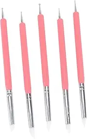 STOBAZA 5pcs 2 Clay Painting Brush Polymer Clay Fine Paint Brush Clay Sculpting Tool Rubber Tip Clay Silicone Brush Clay Tools Silicone Paint Brush Dotting Tools Manicure Pottery