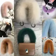 Real Fox Fur Bag Strap Soft Fluffy Comfortable for Hand Bag Purse Replacement
