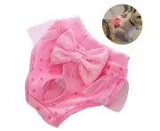Pet Dog Soft Diapers Dog Diapers Puppies, With Tail Hole For Pets Cute Bowknot Dog Physiological Pants PinkM