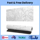 Siski Topographic Contour White Gaming Mouse Pad XL Geographic Map Lines Extende