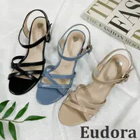 在飛比找蝦皮購物優惠-【Eudora】MIT台灣製 細帶中跟涼鞋 跟鞋 粗根涼鞋 