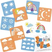 Drawing Stencils for Kids // Set of 8 pcs. // WEATHER