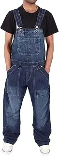 [Generic] Slim Fit Adjustable Straps Jumpsuit Men Denim Bib Overalls Pocket Jeans Casual Denim Work Overall