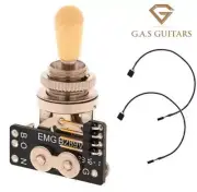 EMG 3 POS CHROME GIBSON STYLE TOGGLE 3 WAY SWITCH IVORY B289 & WIRES