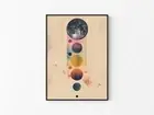 Solar System Abstract Japandi Minimalistic Style Instant Space Art Poster