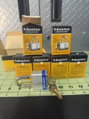6x master lock padlocks no 1. keyed alike 1” shackle milwaukee USA Vintage NOS