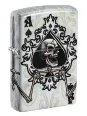 ZIPPO 540 DESIGN Lighter ACE of SPADE SKULL DESIGN NEW 81478 Made In U.S.A.