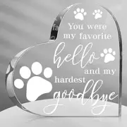 PET Memorial Gift Dog Sympathy Gift for Loss Bereavement Crystal Acrylic Hear