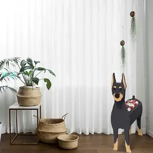 創意木製農場動物樹脂花盆庭院狗植物鍋，3d動物形狀卡通花盆植物容器持有人，創意庭院家裝飾禮物（杜伯曼）