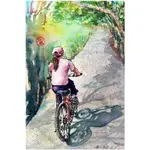 郊外騎腳踏車 CYCLING IN THE SUBURBS  明信片105X148MM MAX 葉于聖水彩明信片