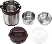 Food Thermal Jar, 3 Layer Wide Mouth Insulated Lunch Bento Lunch Box 1.6L 304 Stainless Color High Temperature Retention