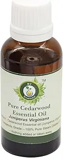 R V Essential Pure Cedarwood Essential Oil 30ml (1.01oz)- Juniperus Virginiana (100% Pure and Natural Steam Distilled)
