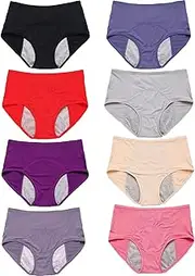 Everdries Leakproof Ladies Underwear, Everdries Leakproof Panties for Over 60, Leakproof Panties for Incontinence (Color : 8pcs, Size : XX-Large)