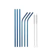 Reusable 304 Stainless Steel Straws Metal Drinking Washable Straw Brushes Set 2