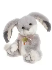 Charlie Bears Cabbage Rose Teddy Bear Bunny Rabbit Bow Paws Plush Grey Animal