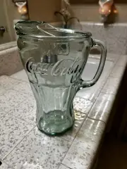 VINTAGE 1999 COCA-COLA INDIANA GLASS GEORGIA GREEN PITCHER 65OZ COKE IS IT