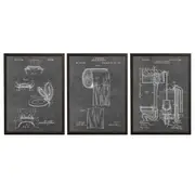 [Namly Design] Patent Drawing Poster - Bathroom Inventions / Set of 3