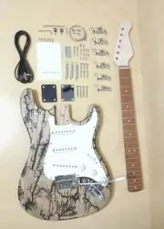 No-Soldering Solid Ashwood Body Electric Guitar DIY,Loaded PickGuard,SSS.200FLAS