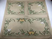 Gobelin Needlepoint Tapestry Canvas Holly Bell Table 35in X 15in Rome 10 Count