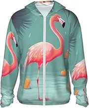 [LHBWCVN] UPF 50+ Light Jacket Full Zip Sun Protection Hoodie for Women Men Long Sleeve Flamingo Sun Shirts