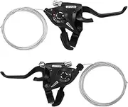 2pcs Bicycle Speed Shifter Brake Shifter with Shift Cable 21 Speed MTB Mountain Bike Shifter Set Bike Brake Levers Cycle Handlebar Short Brake Clutch Lever