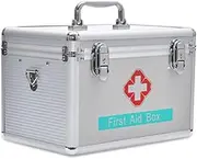 Medication Lock Box,Portable Cross Shoulder First Aid Kit, Contain Removable Tray for Drugs Storage Family Storage Box with Portable Handle for Clinic and Hospital,16in