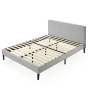Double Size Bed Frame Fabric Upholstered Platform Base Light Grey - Zinus Nelly