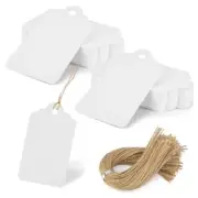 120PCS Gift Tags with String Paper Tags Blank Tags Hanging Tags for White
