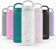 Ello Cooper Twist 22oz Stainless Steel Water Bottle with Chug Lid | Leak Proof Double Walled and Vacuum Insulated | Fits Car Cupholder | Built in Carry Loop | Dishwasher Safe | White Marble
