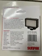 Sunpak LED 96 Video Light _ Brand New in Sealed Box