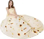 RAINBEAN 71IN Burritos Double Sided Blankets Adult Size, Tortilla Blanket for Kids, Cool Stuff Gifts for Man and Boys, Novelty Food Wrap Blanket, Taco Blankets for Birthday Gifts White Elephant