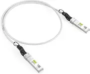 [White] Colored 10G SFP+ DAC Cable - Twinax SFP Cable for Cisco SFP-H10GB-CU0.3M, Ubiquiti UniFi, D-Link, Supermicro, Netgear, Mikrotik, Fortinet, 0.3-Meter(1ft)