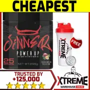 SINNER POWER UP PRE WORKOUT 25 SER // C4 HIGH ENERGY BOOST POWER PUMP WAR FIRE